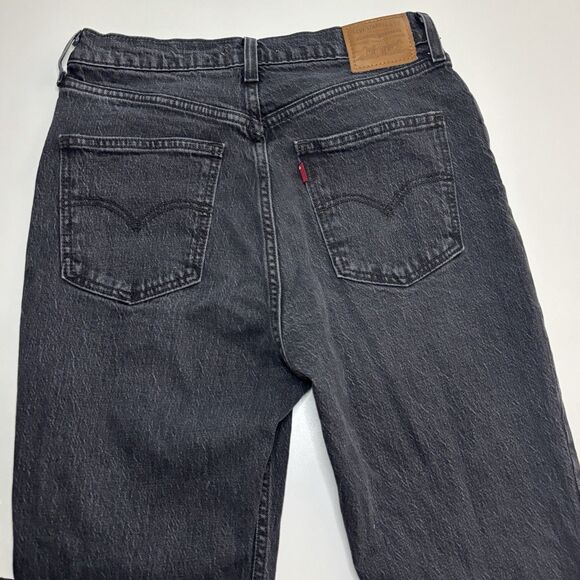 Levis Premium‎ 70s High Rise Flare Denim Jeans Black Women's 30W 32L Boho Y2K - Picture 3 of 13